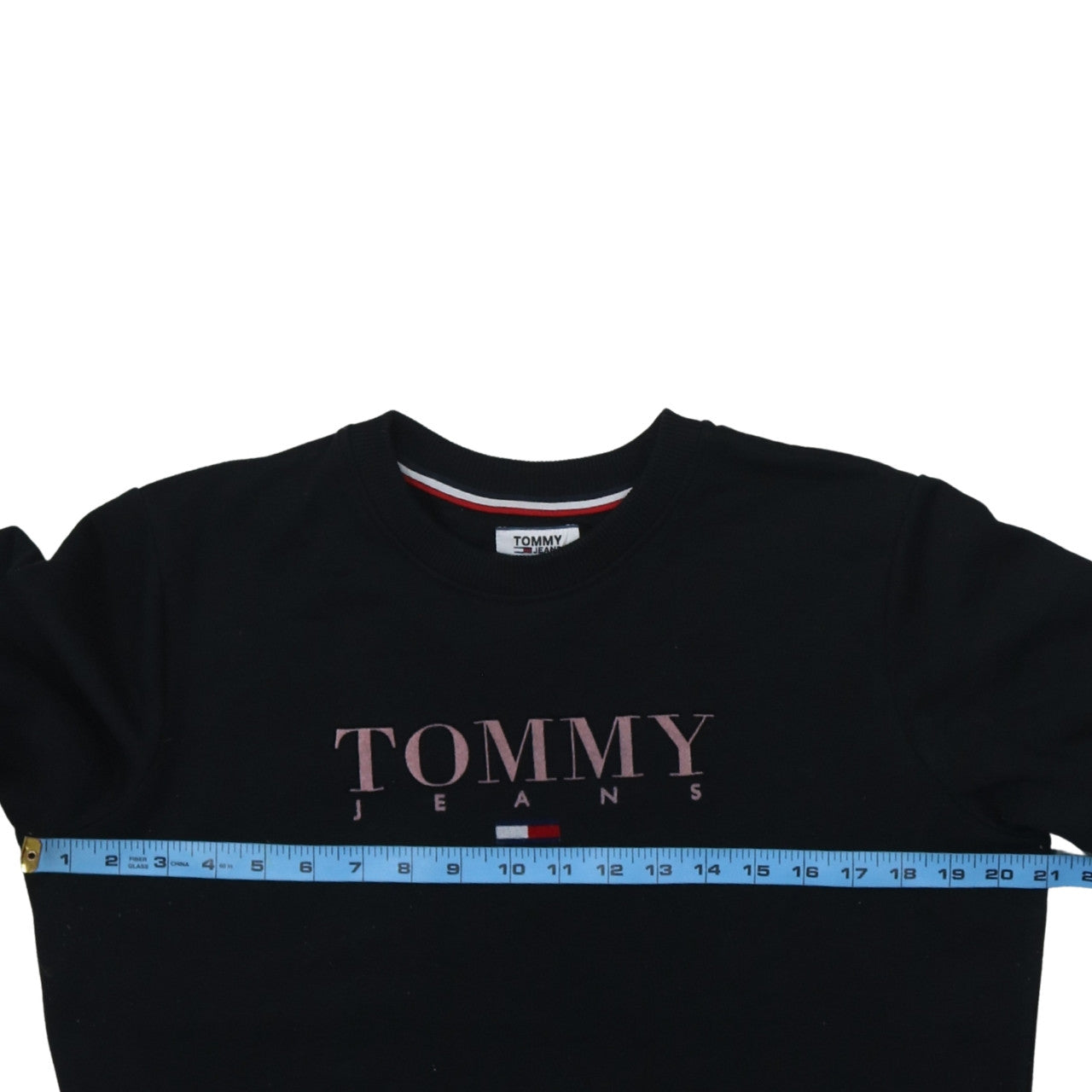 Tommy Jeans Mens Black Embroidered Logo Sweatshirt Size M