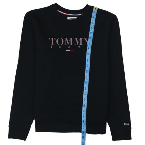 Tommy Jeans Mens Black Embroidered Logo Sweatshirt Size M