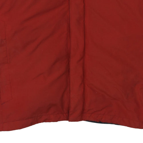 The North Face Men's Red Grey Waterproof Hooded Parka Jacket L