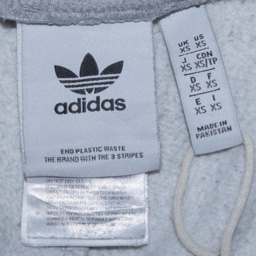 Adidas Women Grey XS Jogger Trousers with Stripes and Logo