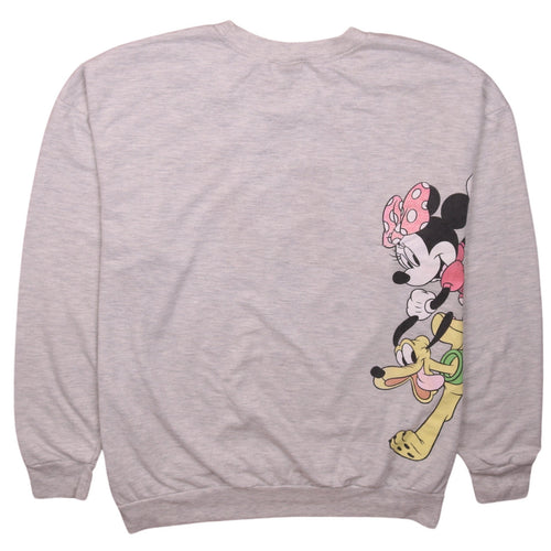 Disney Womens Grey Mickey & Friends Sweatshirt Size 11/13 Pullover