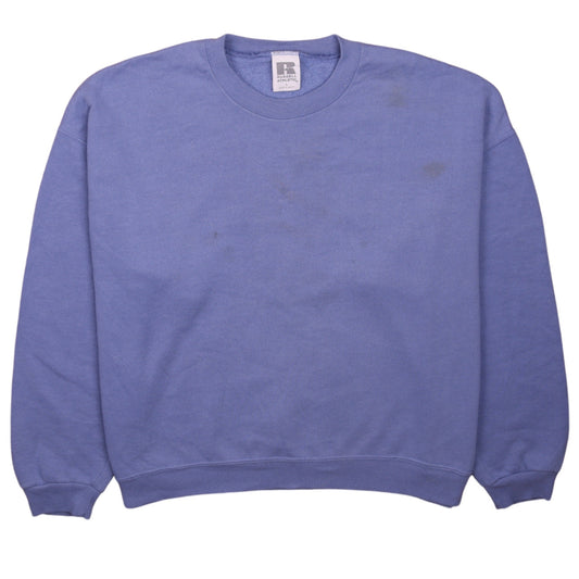 Russell Athletic Women’s Blue Pullover Sweatshirt Size L Cotton Blend