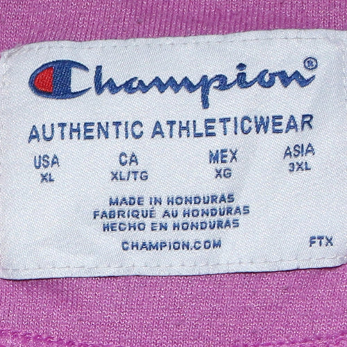 Champion Womens Pink Crew Neck Logo Sweatshirt XL
