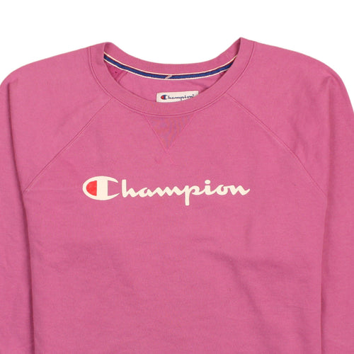 Champion Womens Pink Crew Neck Logo Sweatshirt XL