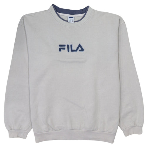 FILA Mens Beige Embroidered Logo Pullover Sweatshirt Size L