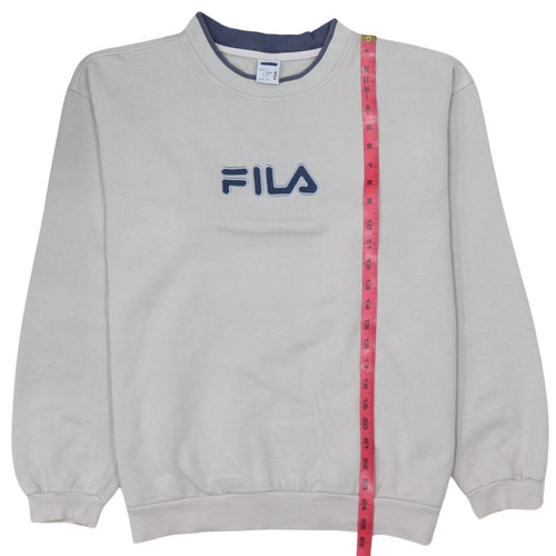 FILA Mens Beige Embroidered Logo Pullover Sweatshirt Size L