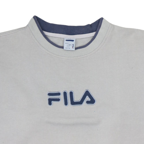 FILA Mens Beige Embroidered Logo Pullover Sweatshirt Size L