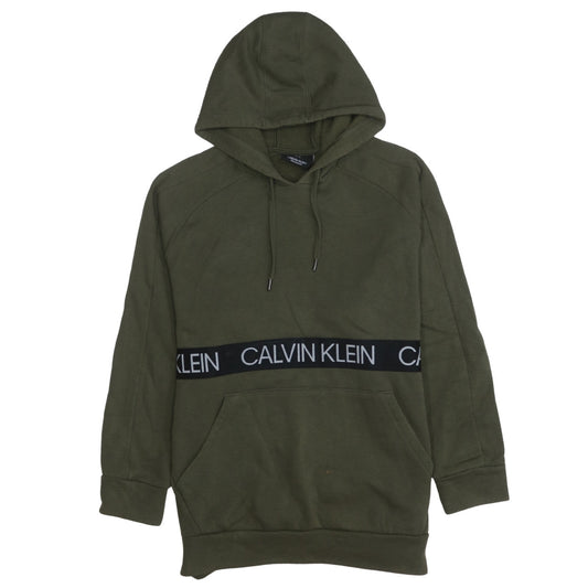 Calvin Klein Men's Green Pullover Hoodie XS Regular Logo Comfort