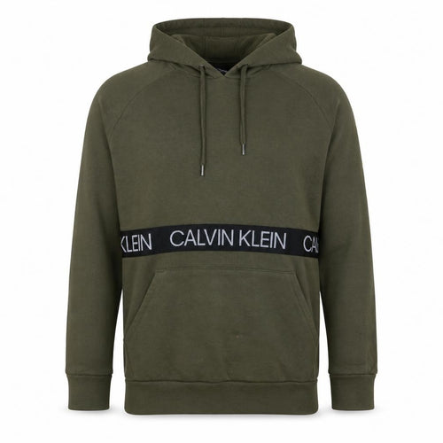 Calvin Klein Men's Green Pullover Hoodie XS Regular Logo Comfort