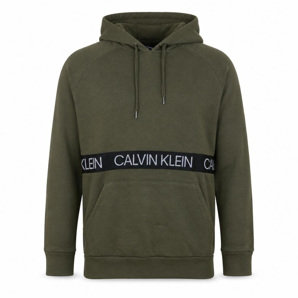 Calvin Klein Men's Green Pullover Hoodie XS Regular Logo Comfort