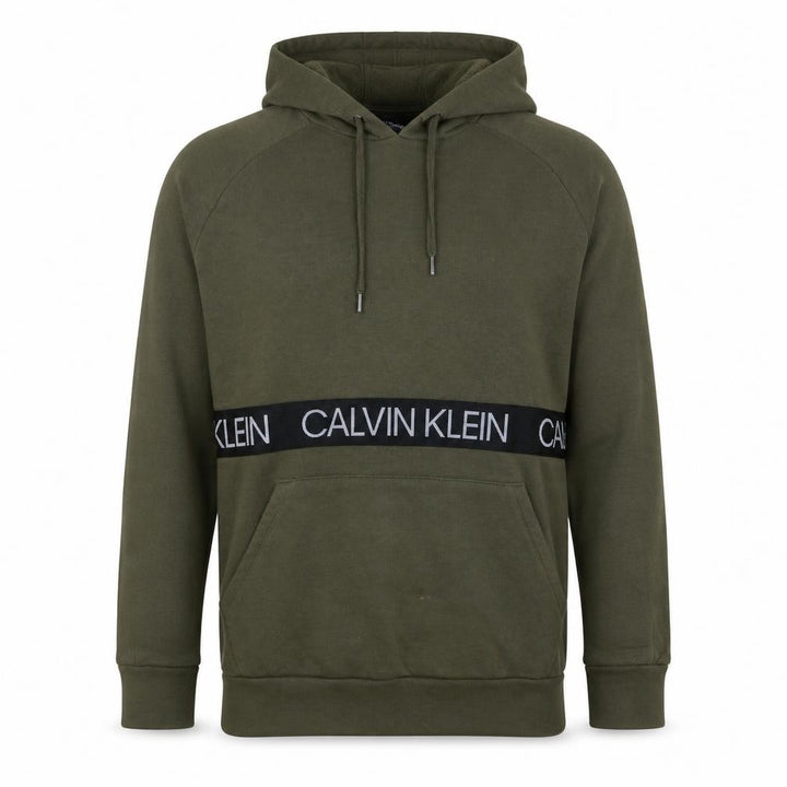 Calvin Klein Men's Green Pullover Hoodie XS Regular Logo Comfort