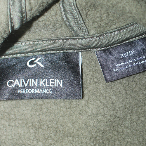 Calvin Klein Men's Green Pullover Hoodie XS Regular Logo Comfort