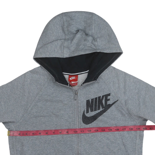 Nike Boys Grey Full Zip Hoodie XL 13-15 Years Cotton Blend Casual
