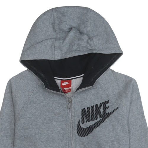 Nike Boys Grey Full Zip Hoodie XL 13-15 Years Cotton Blend Casual