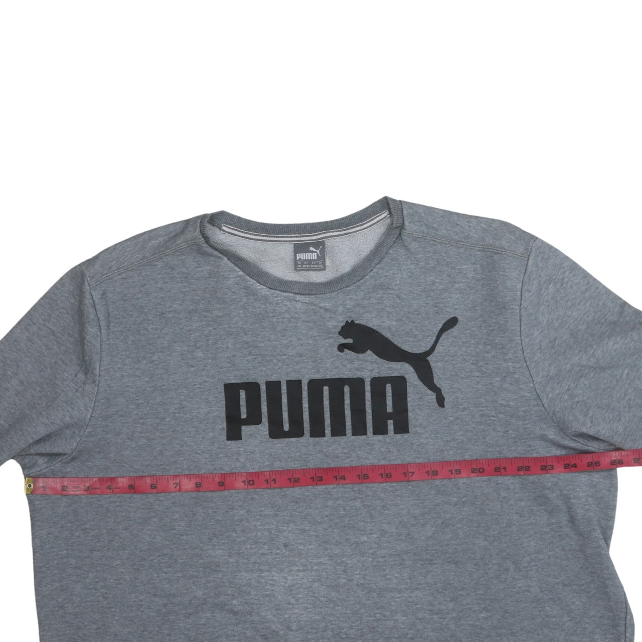 Puma Men’s Grey 2XL Pullover Sweatshirt Crew Neck Logo Fleece
