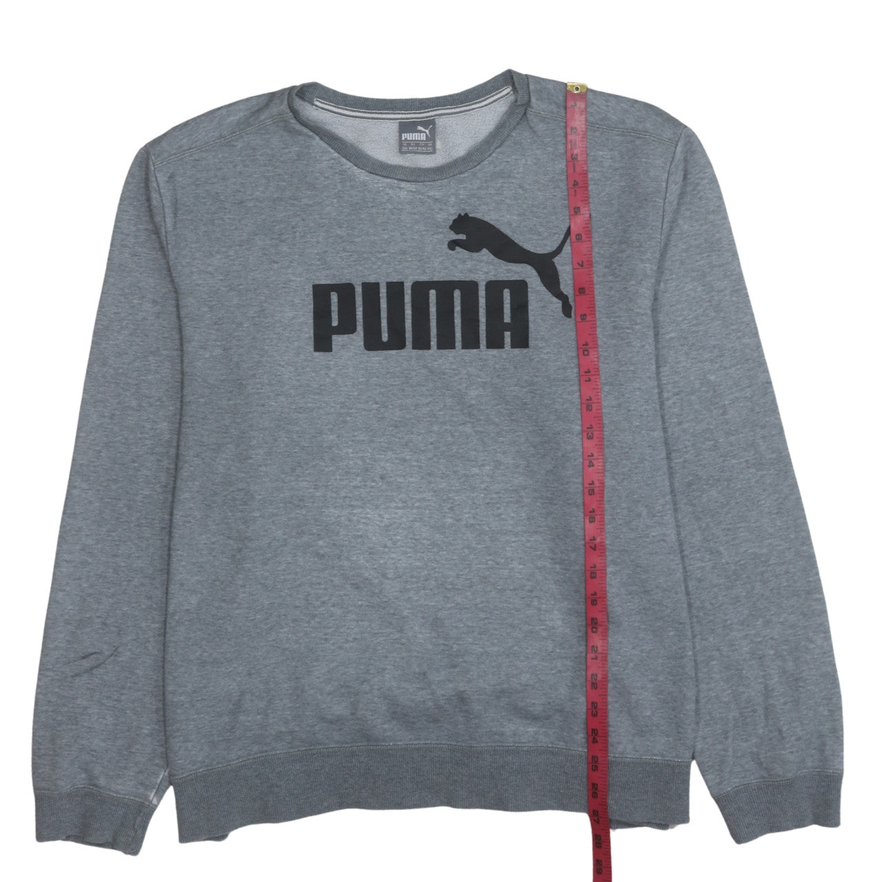 Puma Men’s Grey 2XL Pullover Sweatshirt Crew Neck Logo Fleece