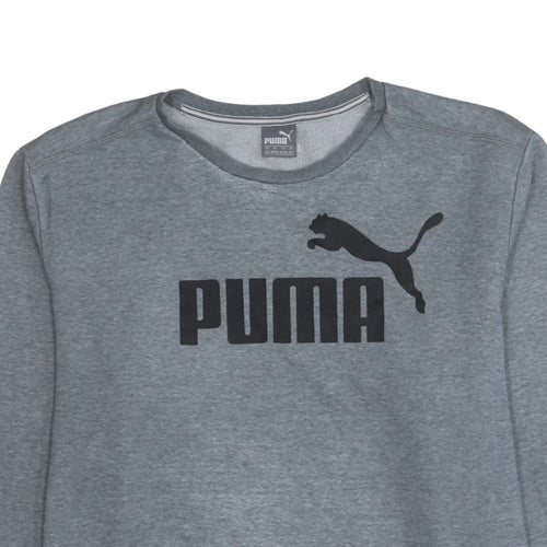Puma Men’s Grey 2XL Pullover Sweatshirt Crew Neck Logo Fleece