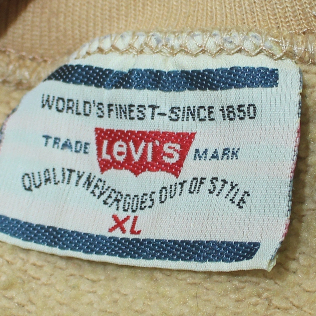 Levi's Men's Beige XL Regular Fit Fleece Crew Neck Sweatshirt