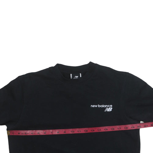 New Balance Men's Black Crew Neck Sweatshirt Size S Fleece Pullover