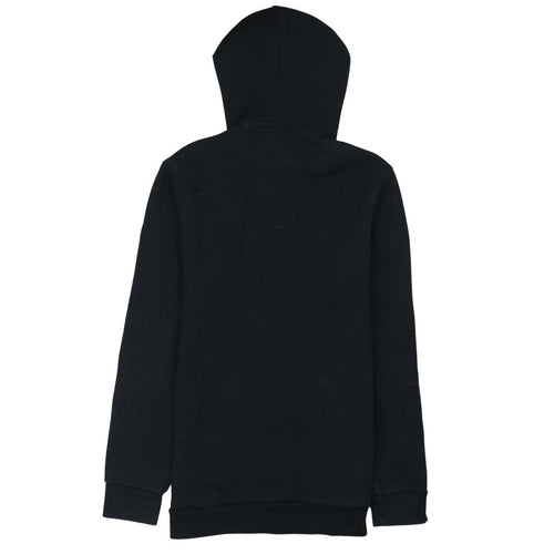 Adidas Womens Black Pullover Hoodie Small Logo Graphic Cotton Blend