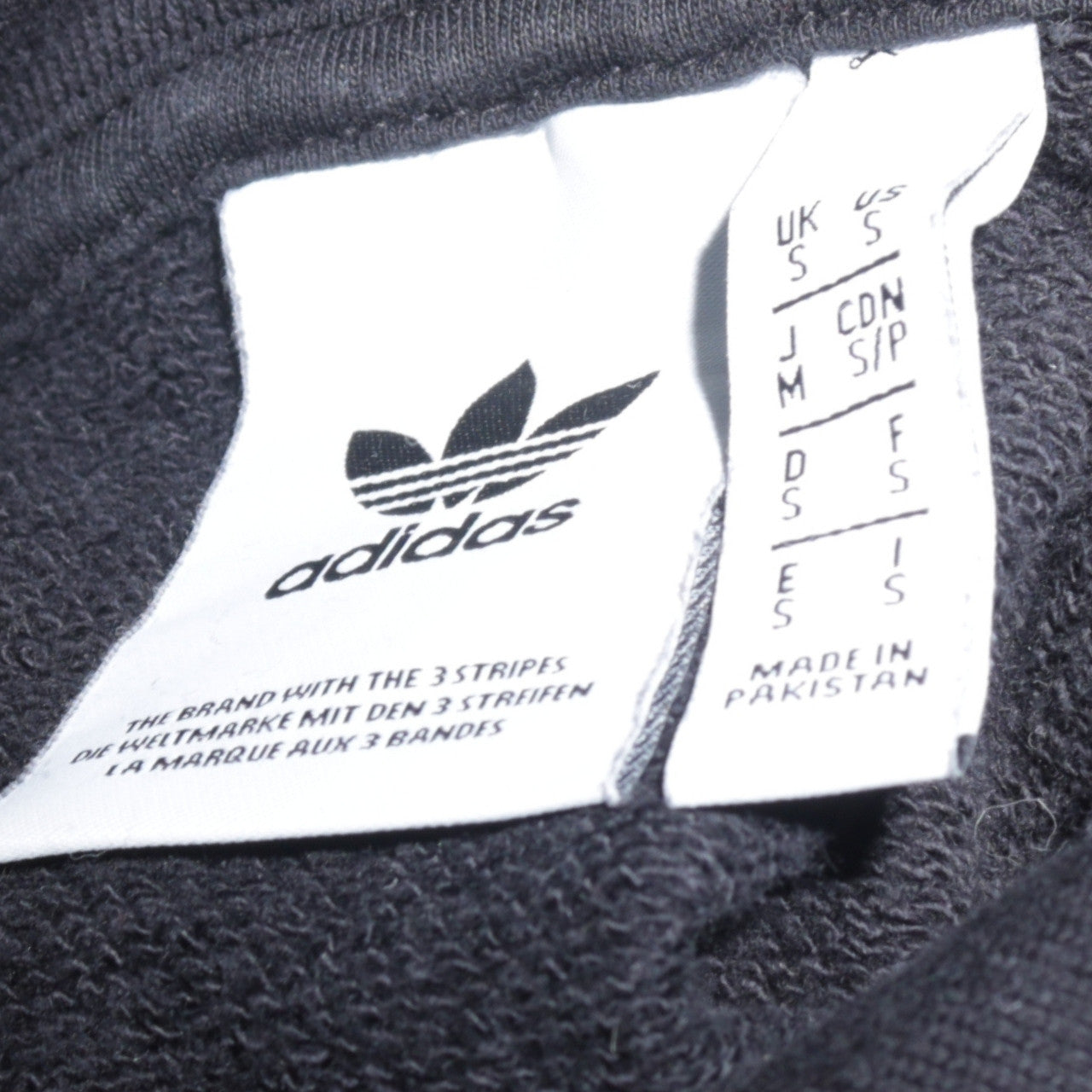 Adidas Womens Black Pullover Hoodie Small Logo Graphic Cotton Blend