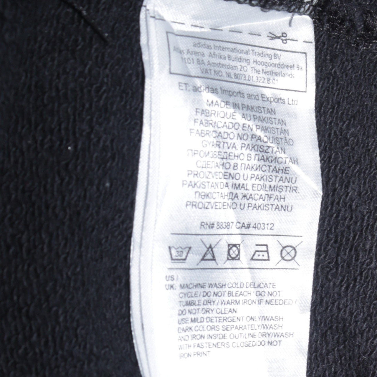Adidas Womens Black Pullover Hoodie Small Logo Graphic Cotton Blend