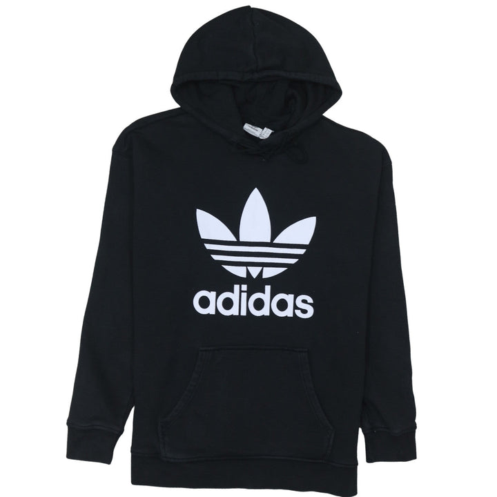 Adidas Womens Black Hoodie Size 12 Pullover Hooded Sweatshirt