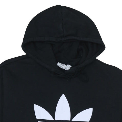 Adidas Womens Black Hoodie Size 12 Pullover Hooded Sweatshirt