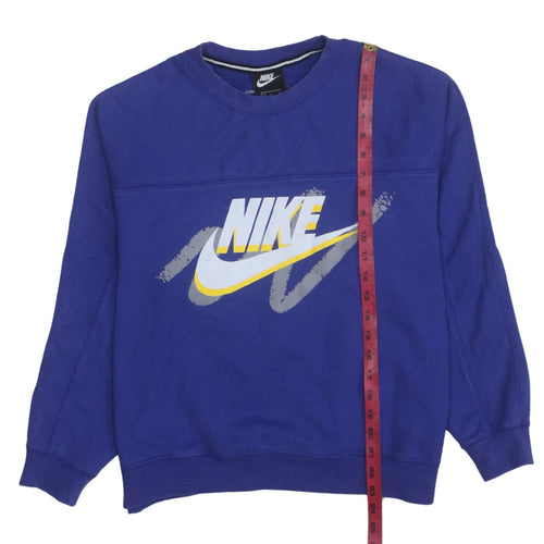 Nike Women’s Blue Graphic Logo Pullover Sweatshirt Size S