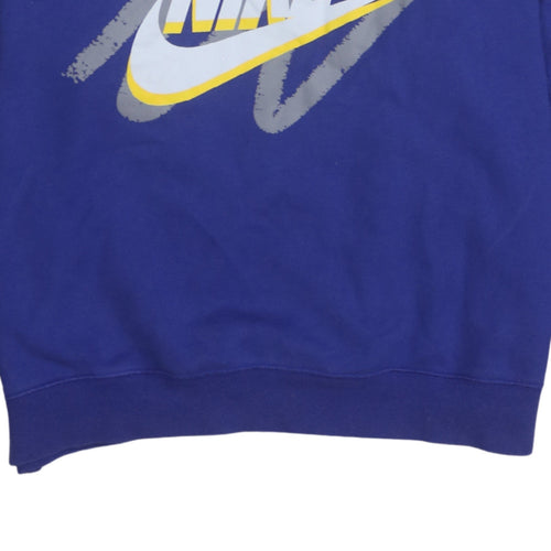 Nike Women’s Blue Graphic Logo Pullover Sweatshirt Size S