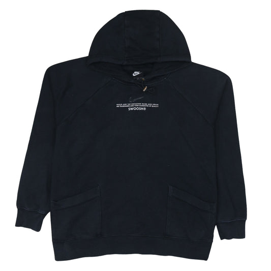 Nike Men's Black 2XL Pullover Hoodie with Logo Print