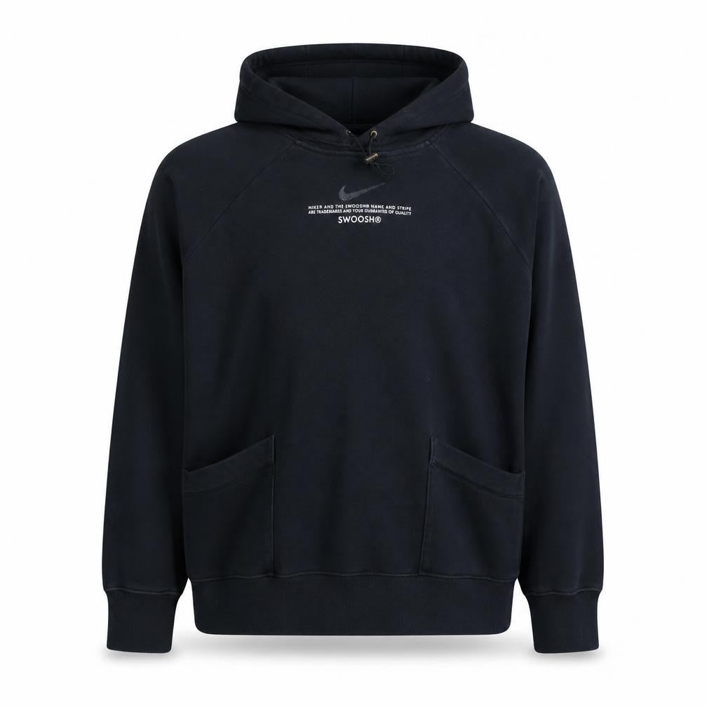 Front view of Nike Men's Black 2XL Pullover Hoodie with Logo Print