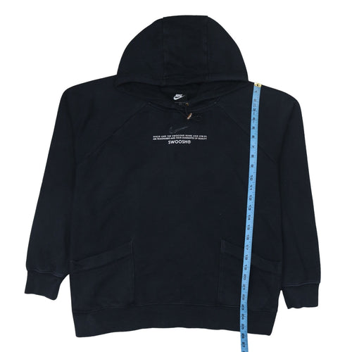 Nike Men's Black 2XL Pullover Hoodie with Logo Print
