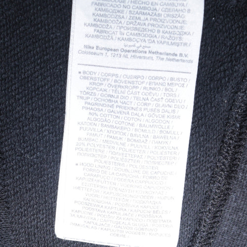 Nike Men's Black 2XL Pullover Hoodie with Logo Print