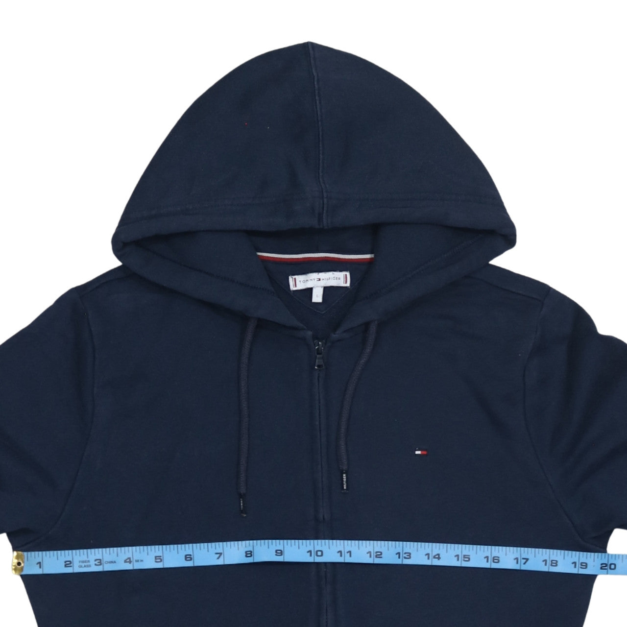 Tommy Hilfiger Men's Blue Full Zip Hoodie Size L Classic Logo