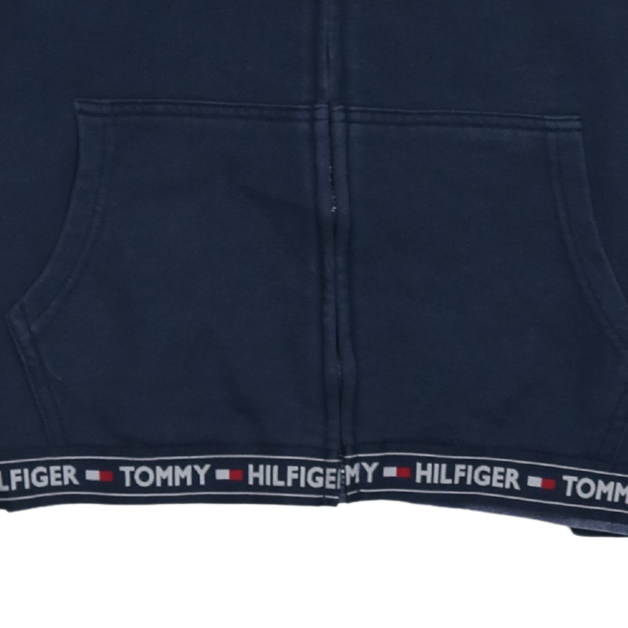 Tommy Hilfiger Men's Blue Full Zip Hoodie Size L Classic Logo