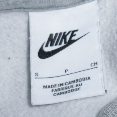 Nike Men's Grey Regular Fit Crew Neck Graphic Sweatshirt S