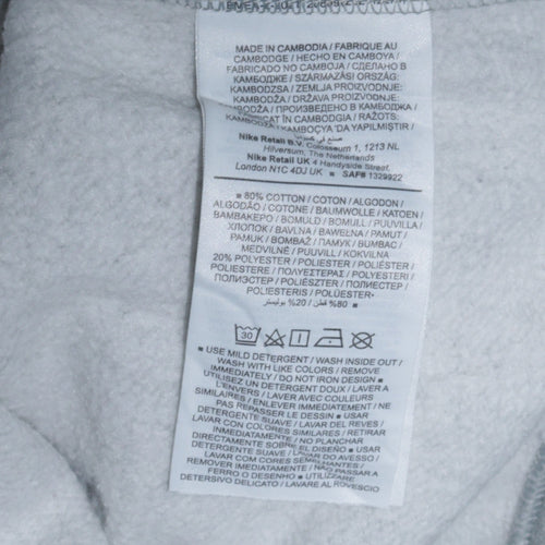 Nike Men's Grey Regular Fit Crew Neck Graphic Sweatshirt S