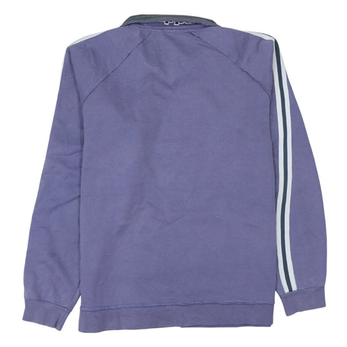 Kappa Womens Purple 1/4 Zip Logo Sweatshirt Size L Casual Sportswear