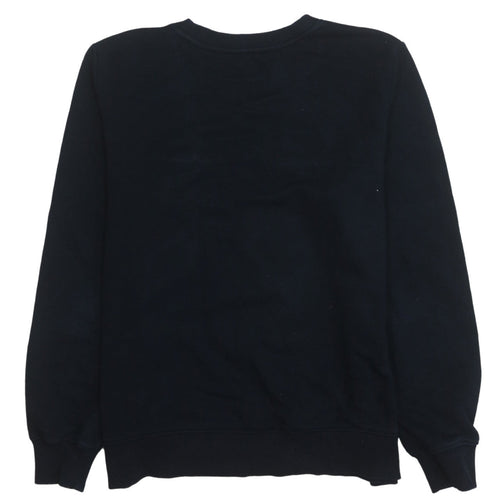 Tommy Hilfiger Womens Black Small Pullover Sweatshirt with Beaded Logo