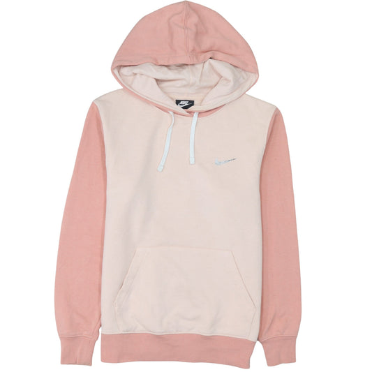 Nike Womens Pink & Beige Pullover Hoodie XS Cotton Blend