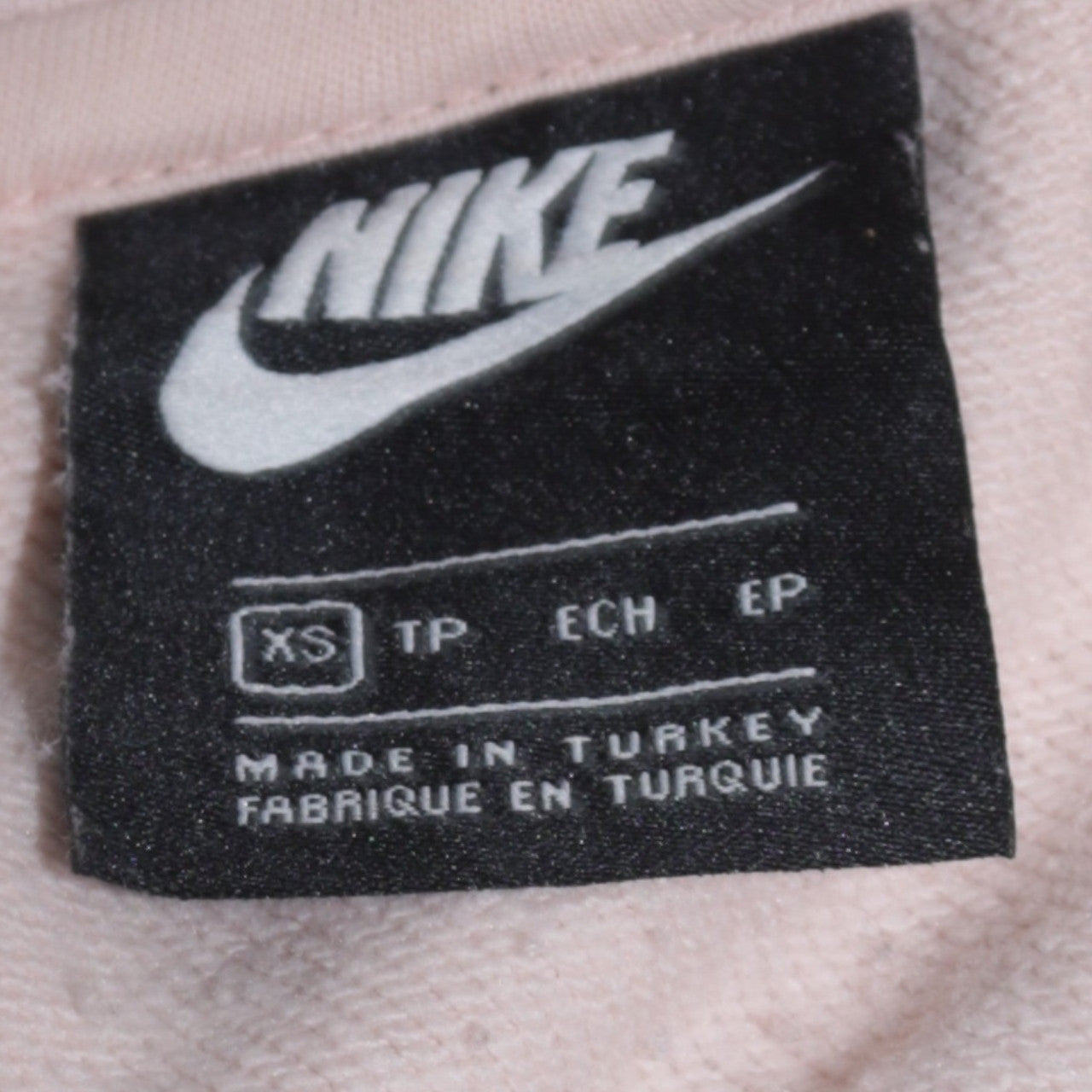 Nike Womens Pink & Beige Pullover Hoodie XS Cotton Blend
