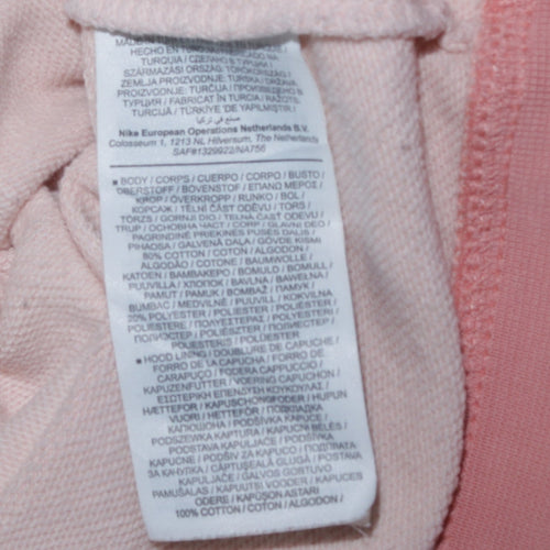 Nike Womens Pink & Beige Pullover Hoodie XS Cotton Blend