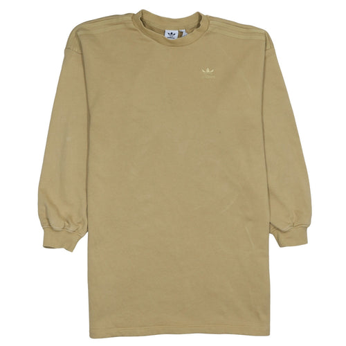 Adidas Women Beige Long Sleeve Pullover Sweatshirt Size 12