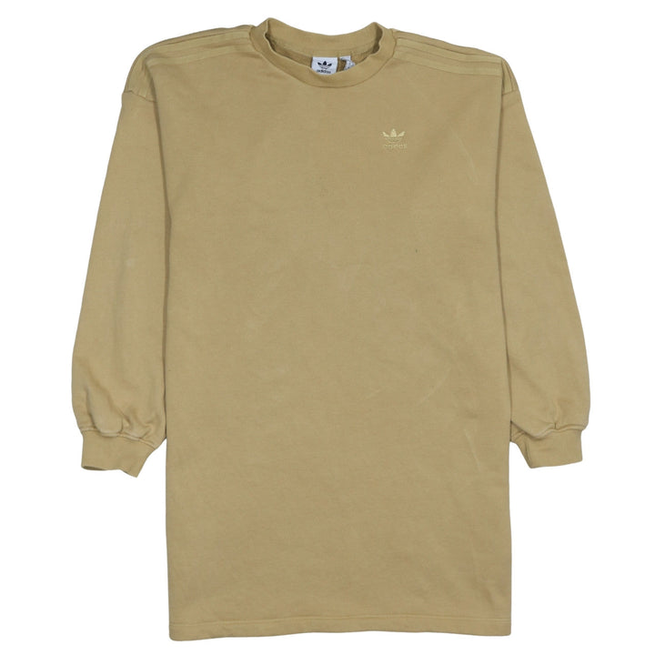 Adidas Women Beige Long Sleeve Pullover Sweatshirt Size 12
