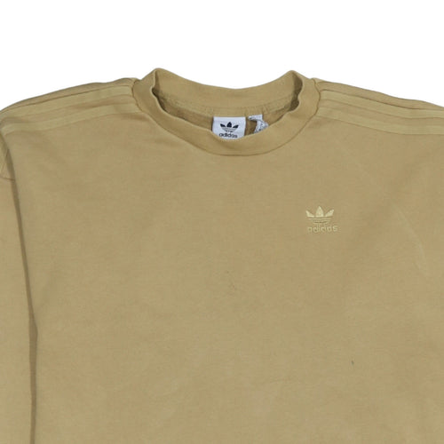 Adidas Women Beige Long Sleeve Pullover Sweatshirt Size 12