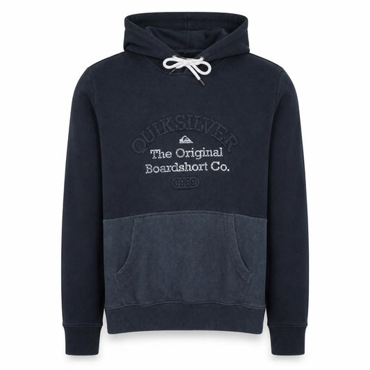 Quiksilver Men’s Black Pullover Hoodie M Embroidered Logo Fleece