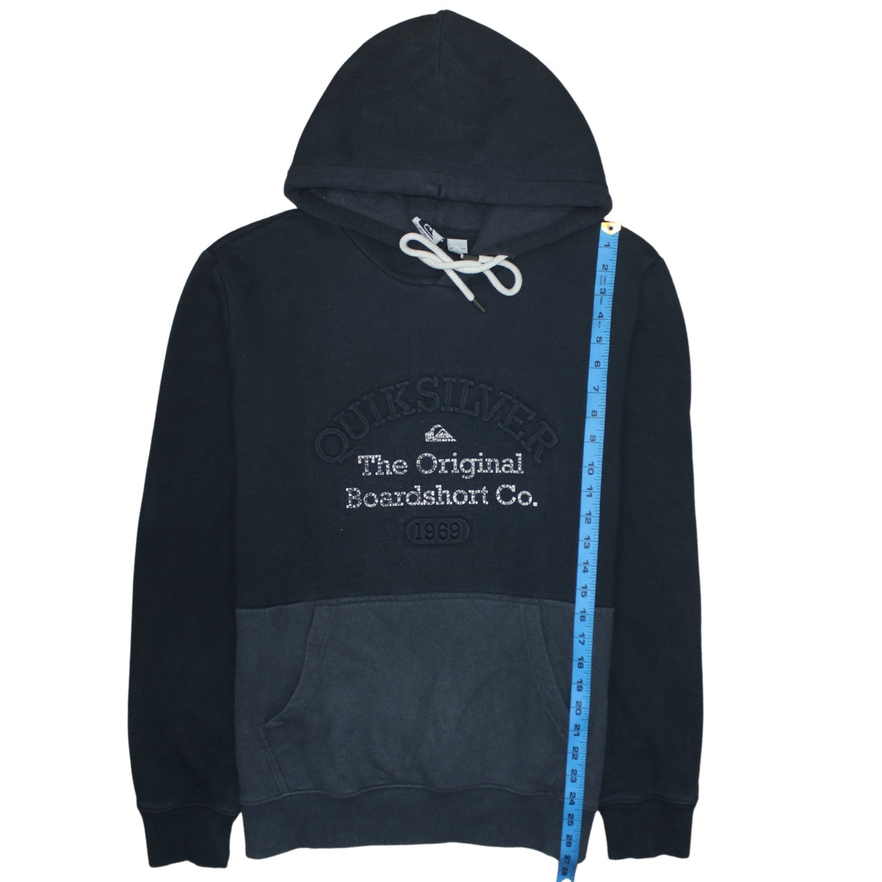 Quiksilver Men’s Black Pullover Hoodie M Embroidered Logo Fleece