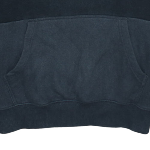 Quiksilver Men’s Black Pullover Hoodie M Embroidered Logo Fleece