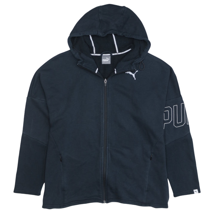Puma Women’s Black Size 14 Full Zip Hoodie with Logo Design